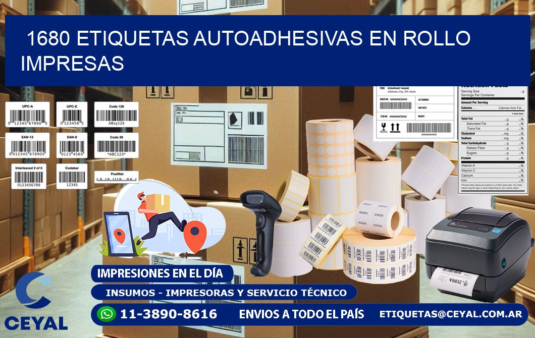 1680 Etiquetas autoadhesivas en rollo impresas