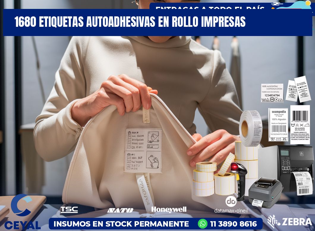 1680 Etiquetas autoadhesivas en rollo impresas