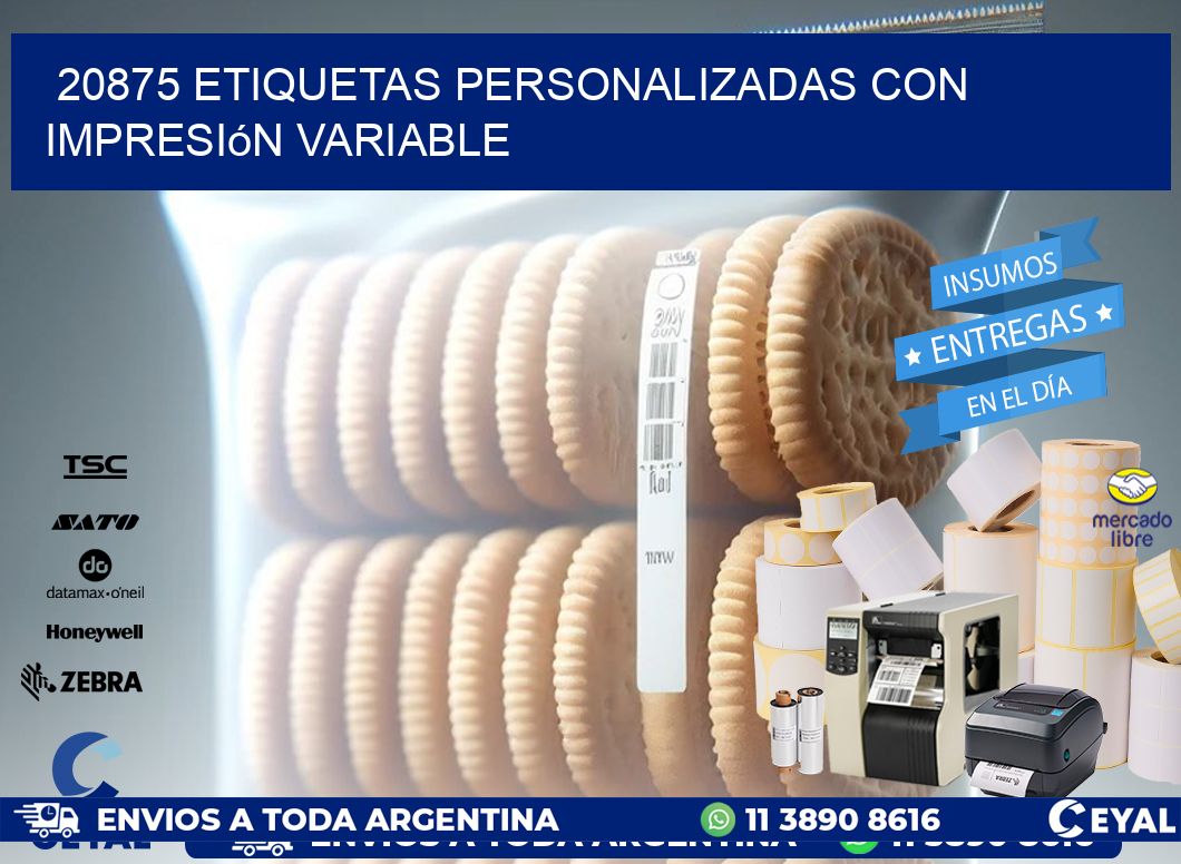 20875 etiquetas personalizadas con impresión variable