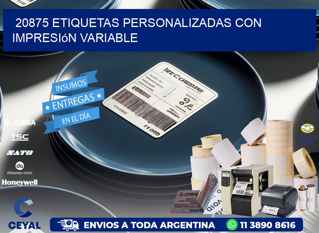 20875 etiquetas personalizadas con impresión variable
