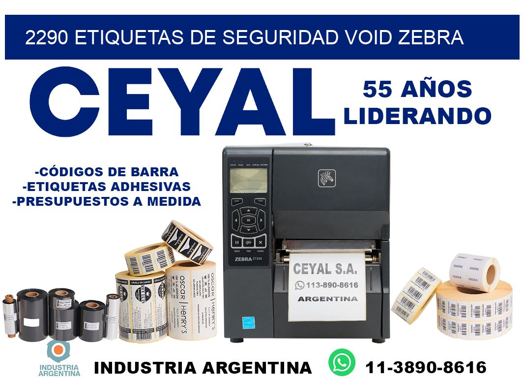 2290 etiquetas de seguridad void zebra