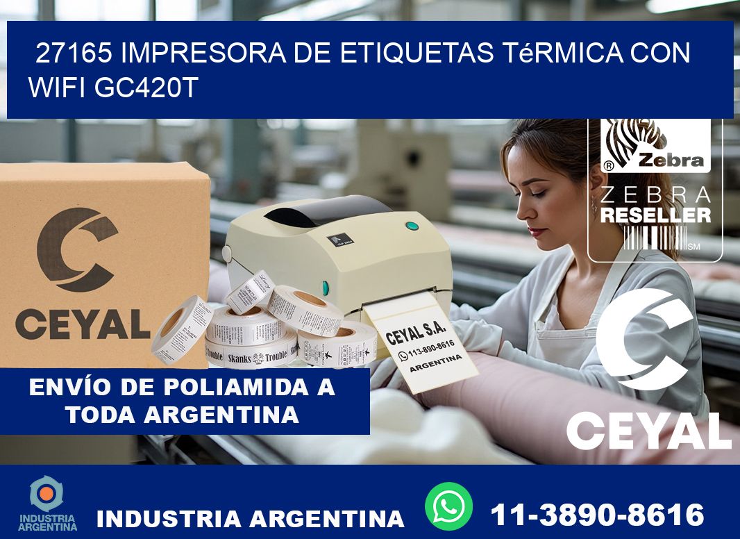 27165 impresora de etiquetas térmica con wifi GC420T