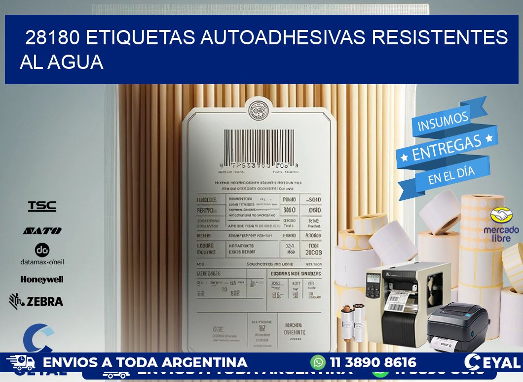 28180 etiquetas autoadhesivas resistentes al agua