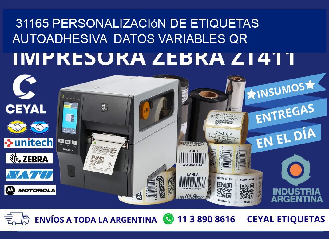 31165 Personalización de etiquetas autoadhesiva  datos variables QR