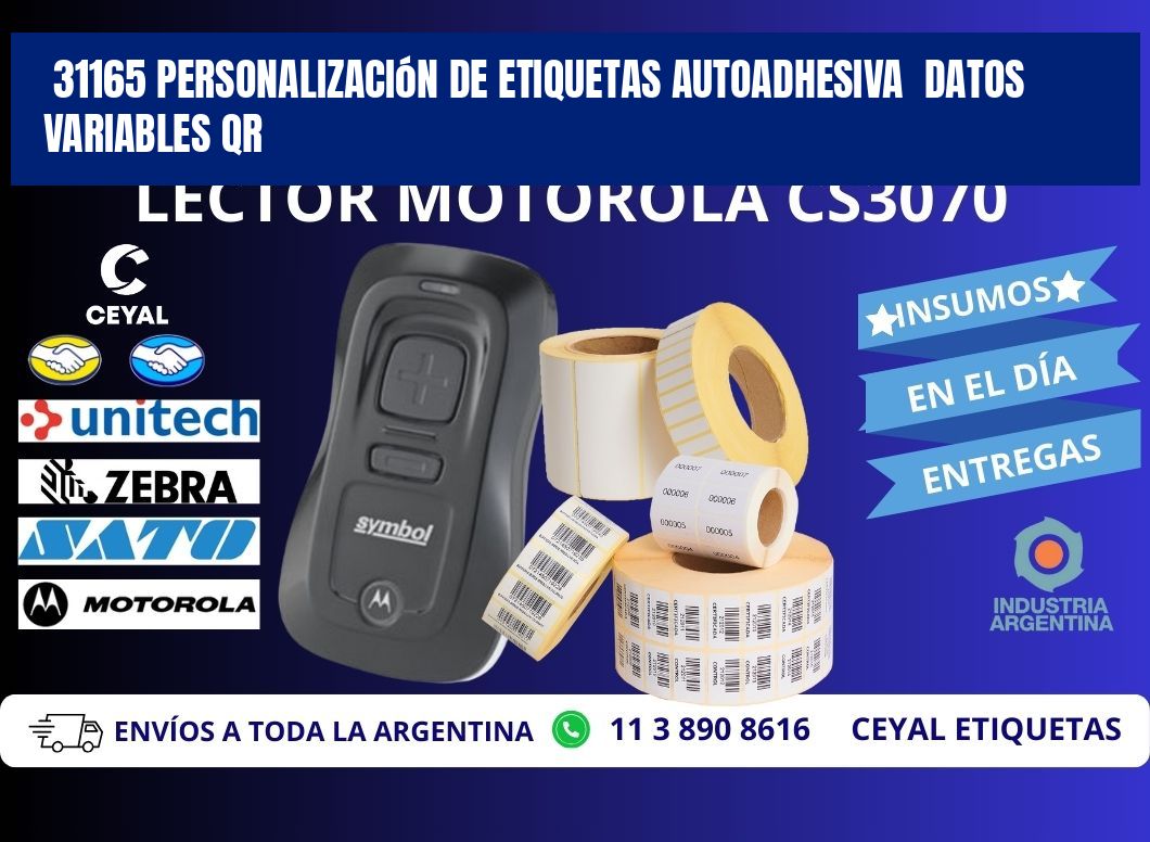 31165 Personalización de etiquetas autoadhesiva  datos variables QR