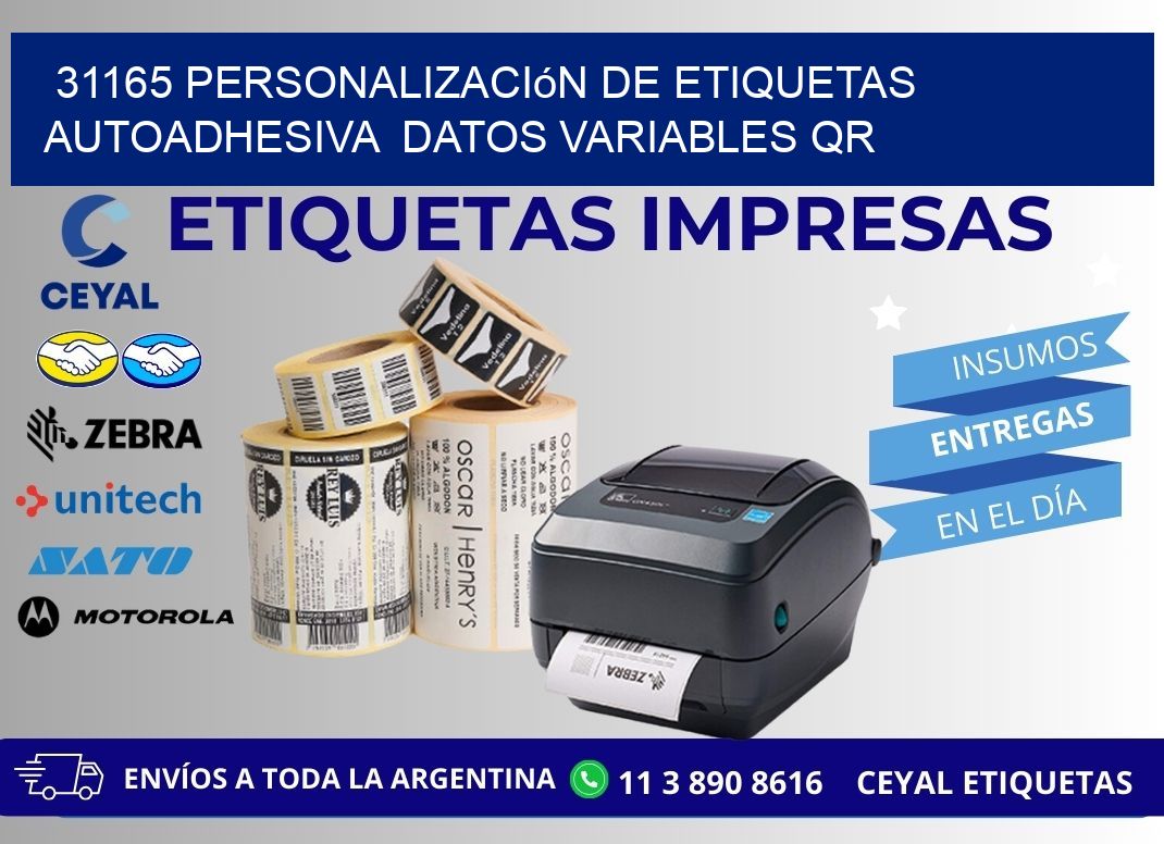 31165 Personalización de etiquetas autoadhesiva  datos variables QR