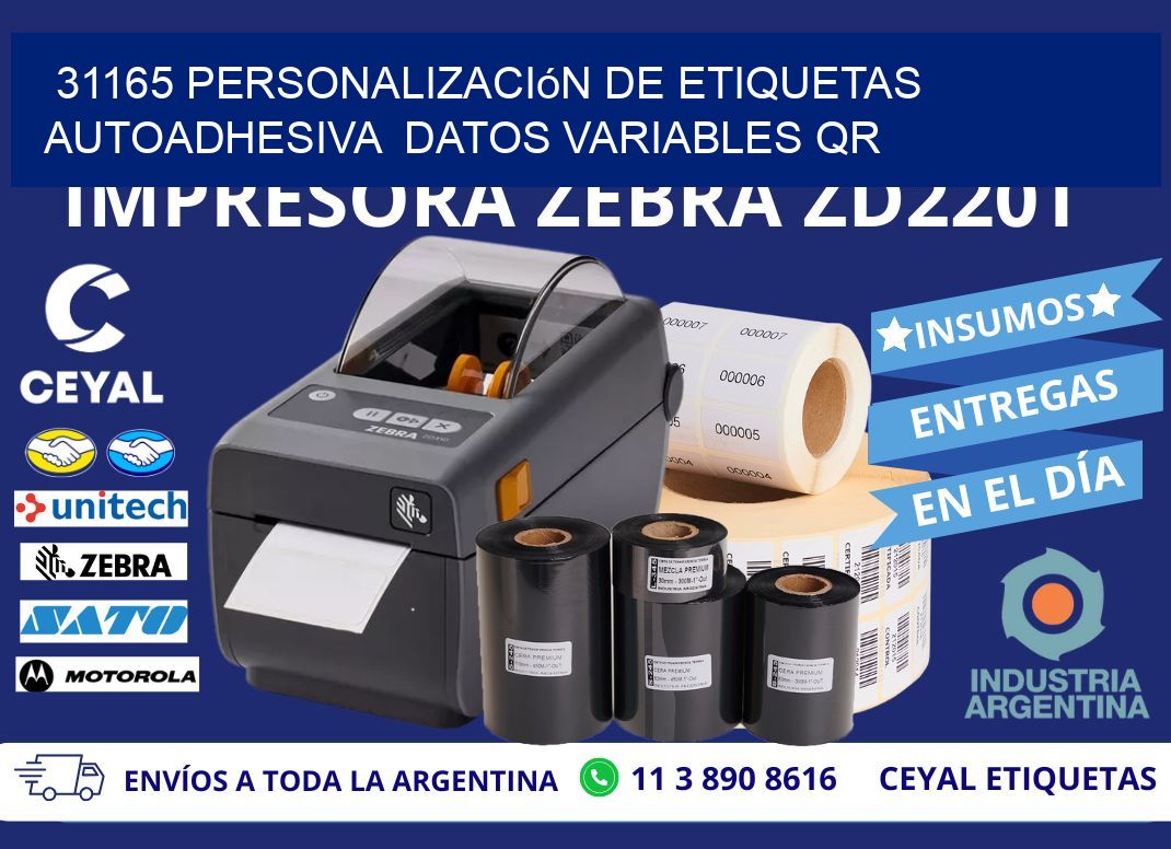 31165 Personalización de etiquetas autoadhesiva  datos variables QR