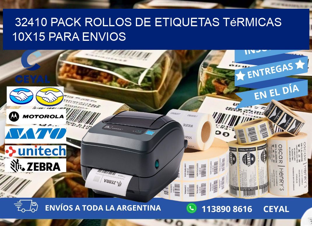 32410 pack rollos de etiquetas térmicas 10x15 para Envios