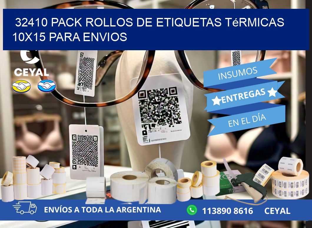32410 pack rollos de etiquetas térmicas 10x15 para Envios