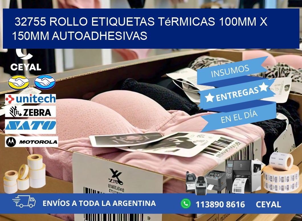 32755 Rollo Etiquetas Térmicas 100mm X 150mm Autoadhesivas