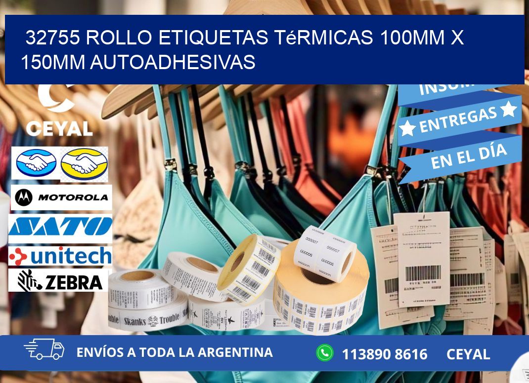 32755 Rollo Etiquetas Térmicas 100mm X 150mm Autoadhesivas