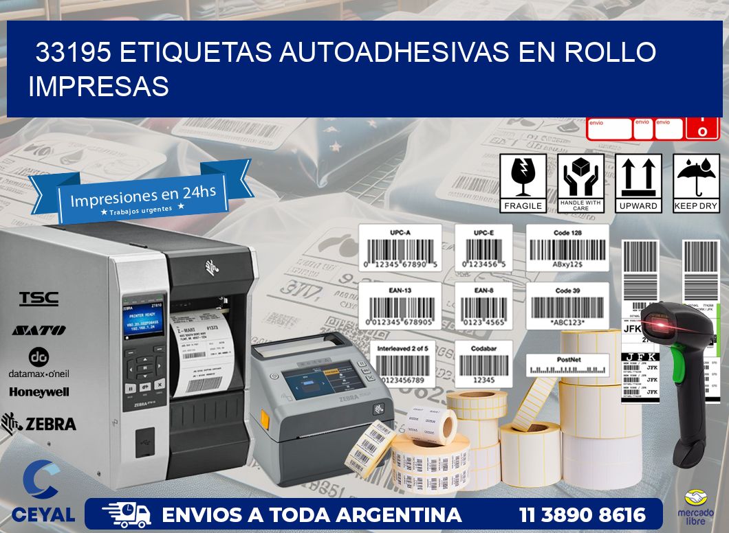 33195 Etiquetas autoadhesivas en rollo impresas