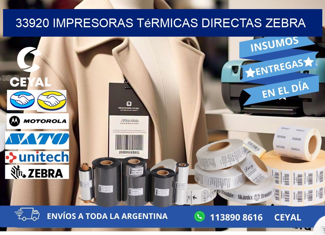 33920 impresoras térmicas directas zebra