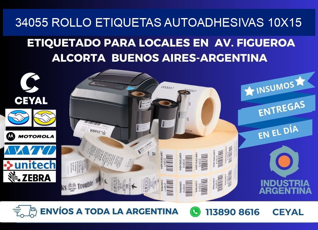 34055 Rollo Etiquetas autoadhesivas 10x15