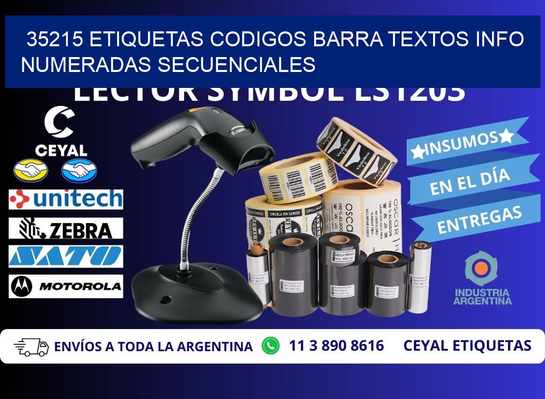 35215 Etiquetas Codigos Barra Textos Info Numeradas Secuenciales