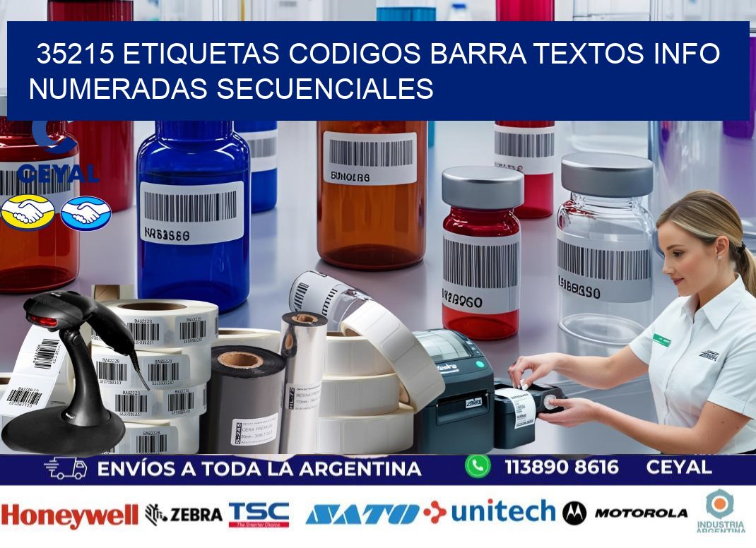 35215 Etiquetas Codigos Barra Textos Info Numeradas Secuenciales