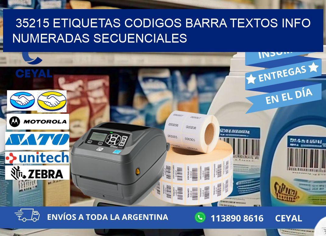 35215 Etiquetas Codigos Barra Textos Info Numeradas Secuenciales