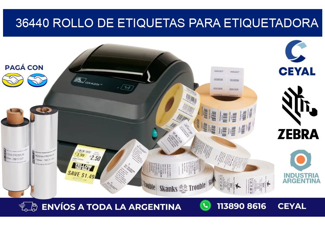 36440 rollo de etiquetas para etiquetadora
