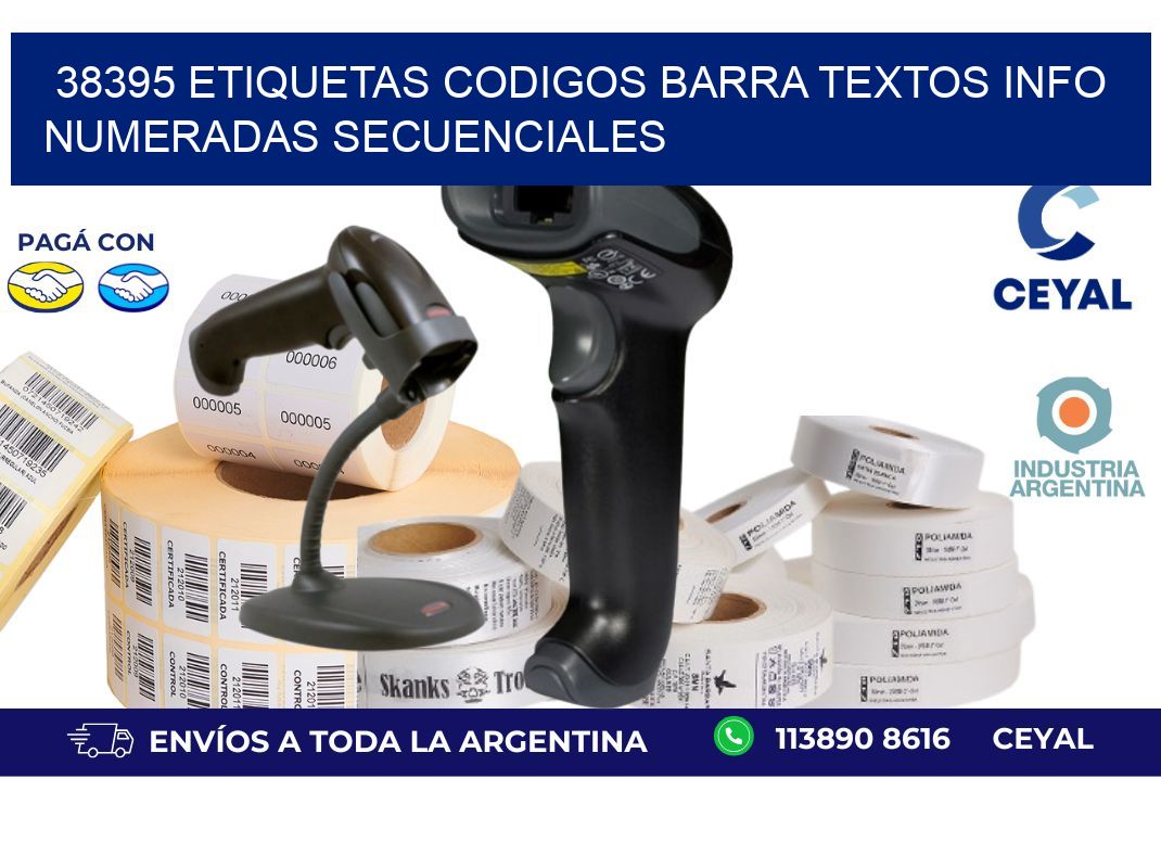 38395 Etiquetas Codigos Barra Textos Info Numeradas Secuenciales