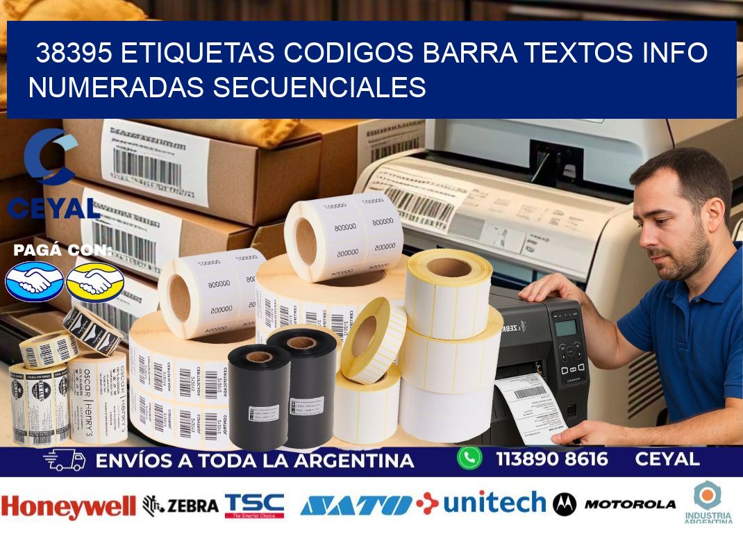 38395 Etiquetas Codigos Barra Textos Info Numeradas Secuenciales
