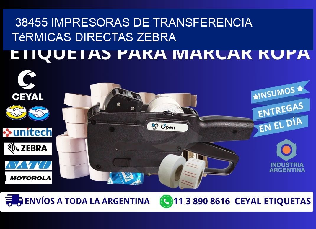 38455 impresoras de Transferencia térmicas directas zebra