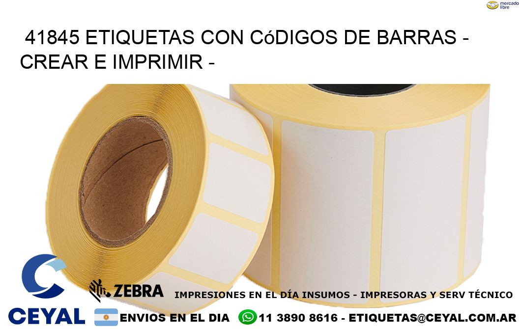 41845 etiquetas con códigos de barras – Crear e imprimir –