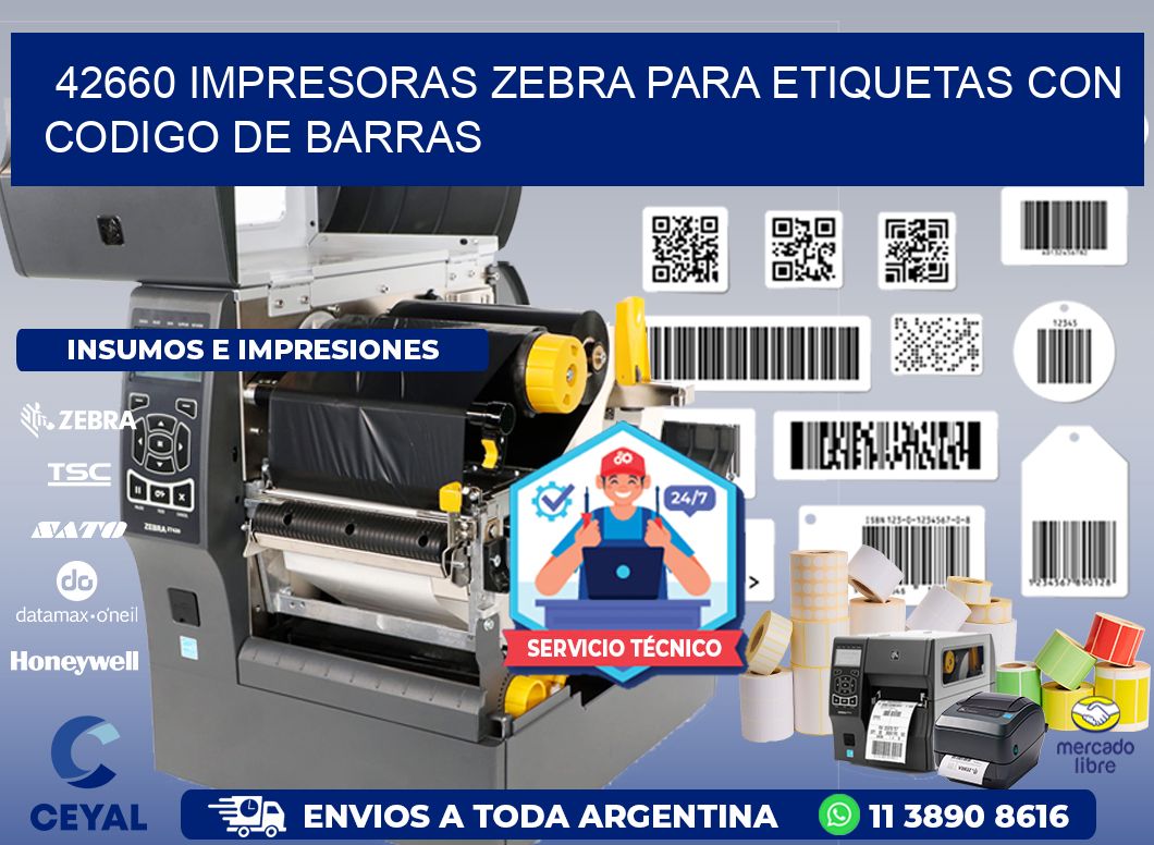 42660 impresoras zebra para etiquetas con codigo de barras