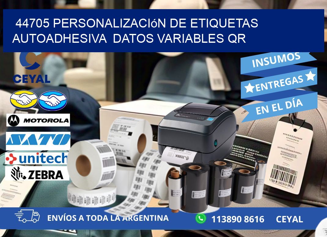 44705 Personalización de etiquetas autoadhesiva  datos variables QR