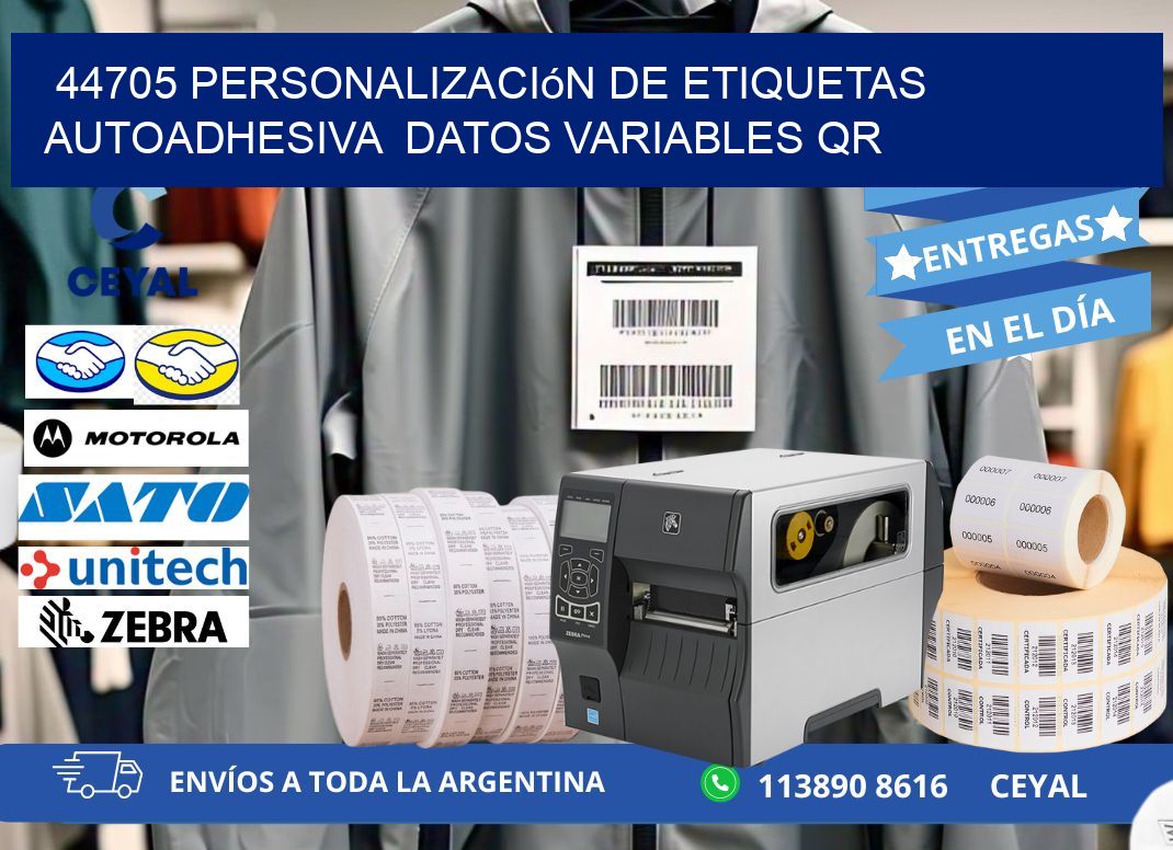 44705 Personalización de etiquetas autoadhesiva  datos variables QR