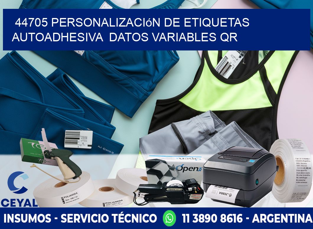 44705 Personalización de etiquetas autoadhesiva  datos variables QR