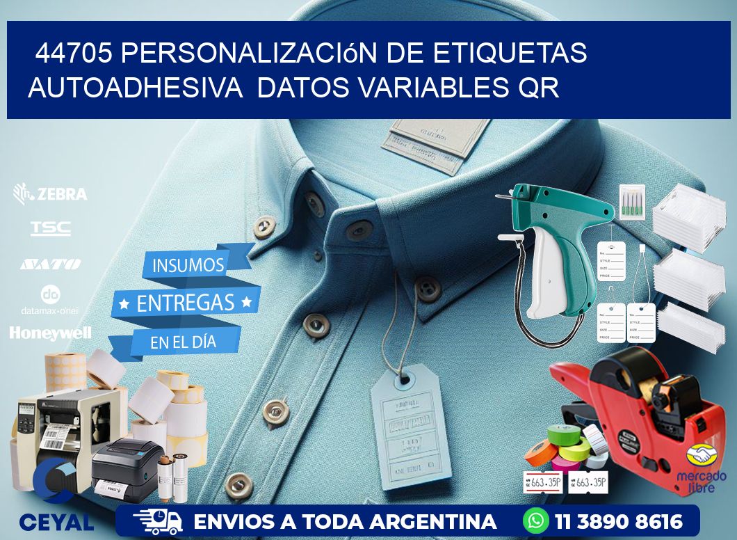 44705 Personalización de etiquetas autoadhesiva  datos variables QR