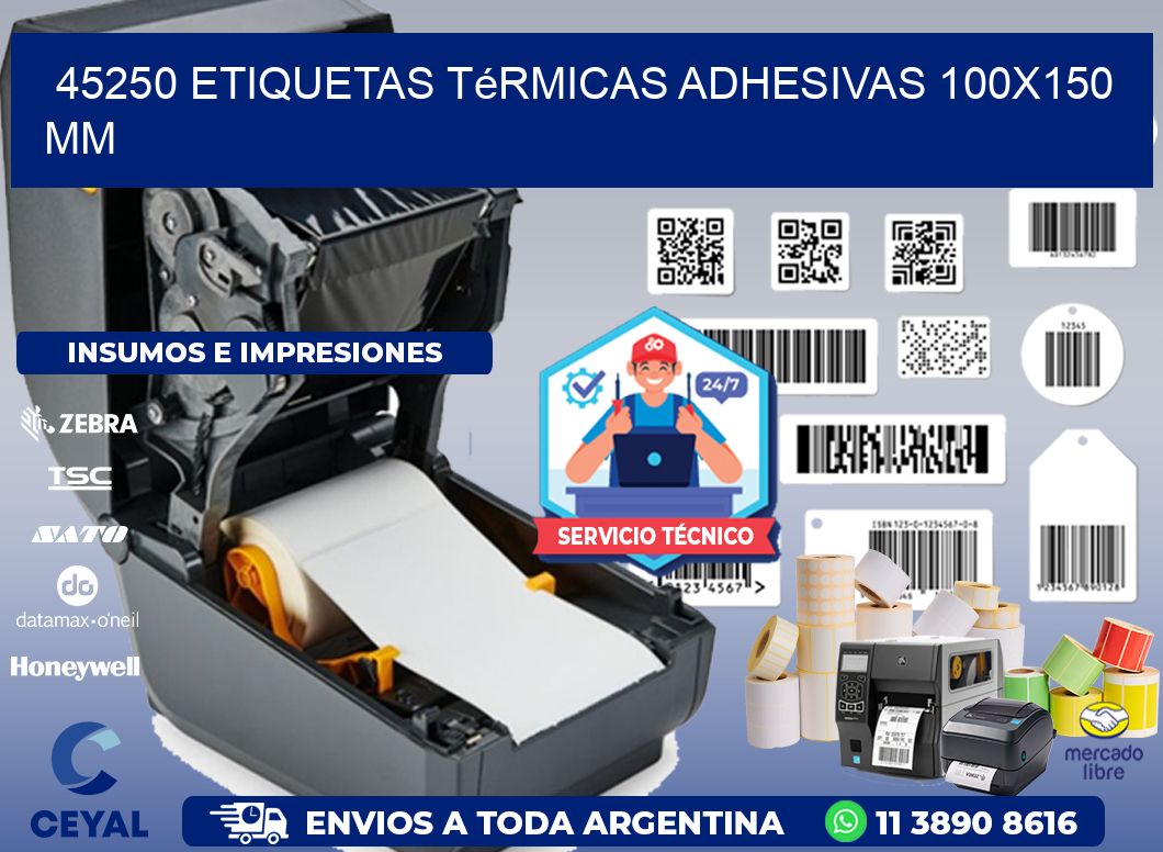 45250 etiquetas térmicas adhesivas 100x150 mm