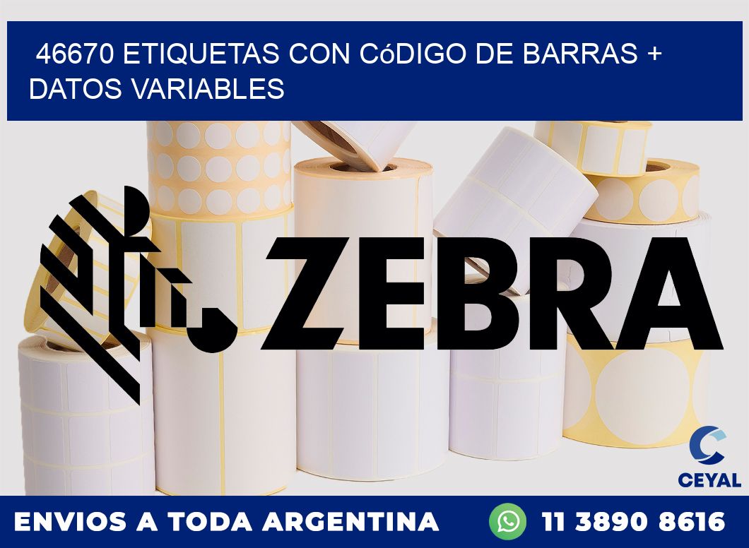 46670 etiquetas con código de barras + datos variables