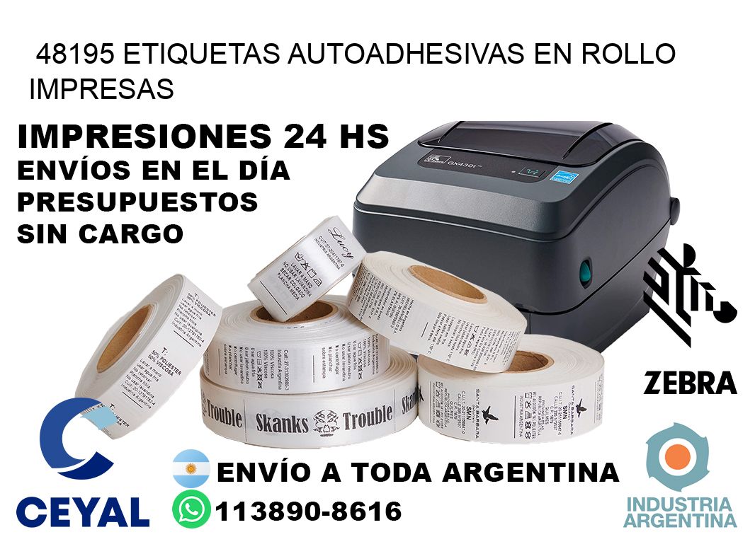 48195 Etiquetas autoadhesivas en rollo impresas