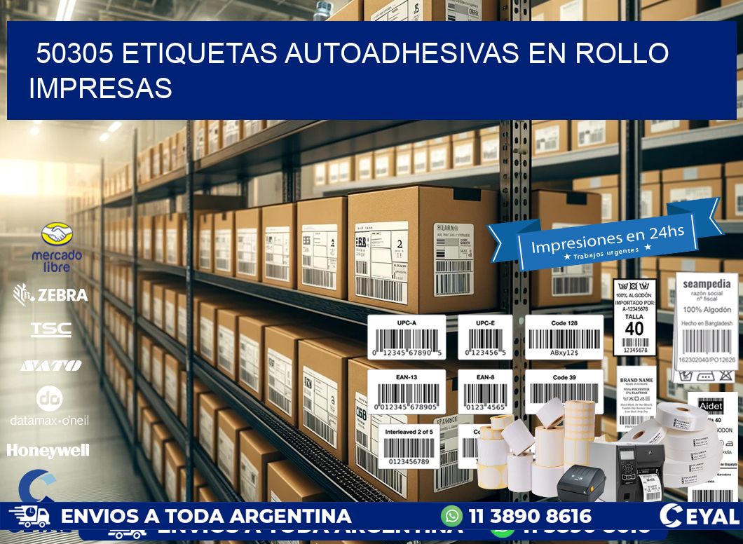 50305 Etiquetas autoadhesivas en rollo impresas