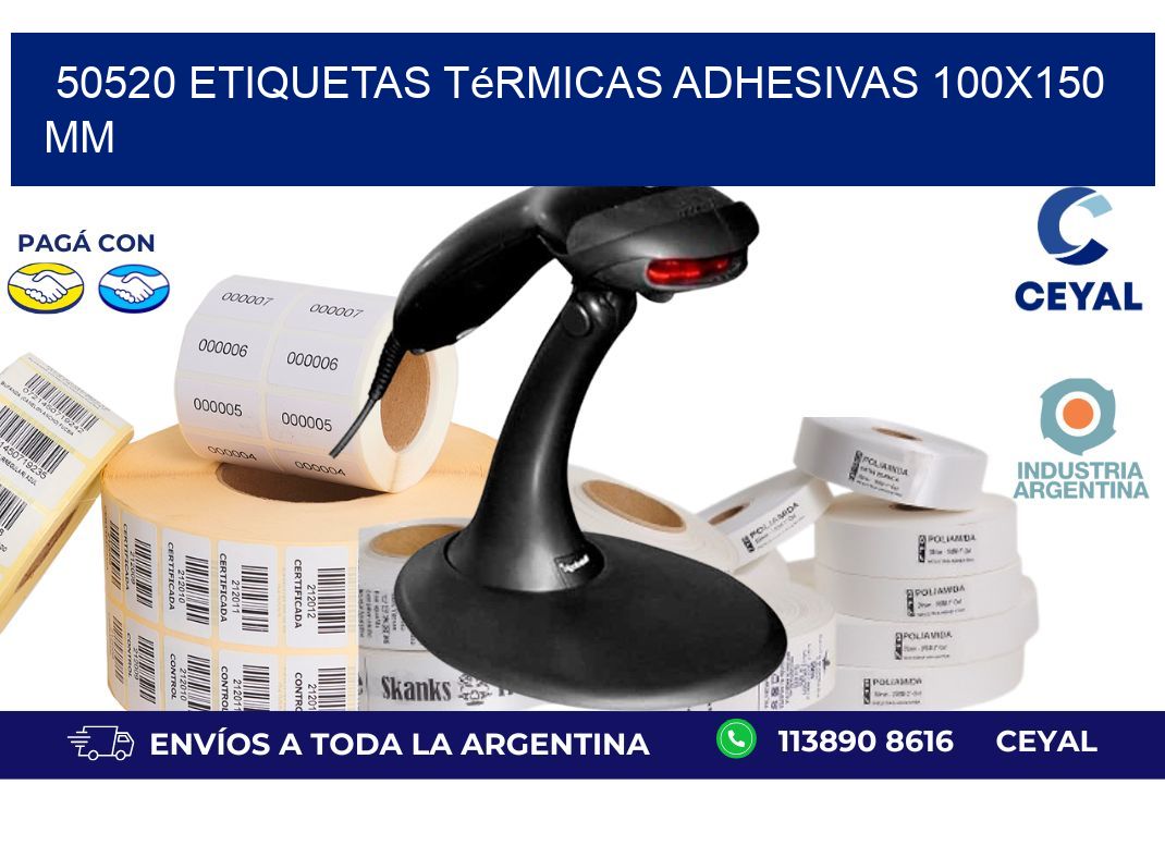 50520 etiquetas térmicas adhesivas 100x150 mm