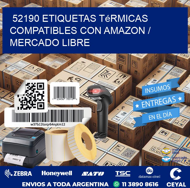 52190 etiquetas térmicas compatibles con Amazon / Mercado Libre