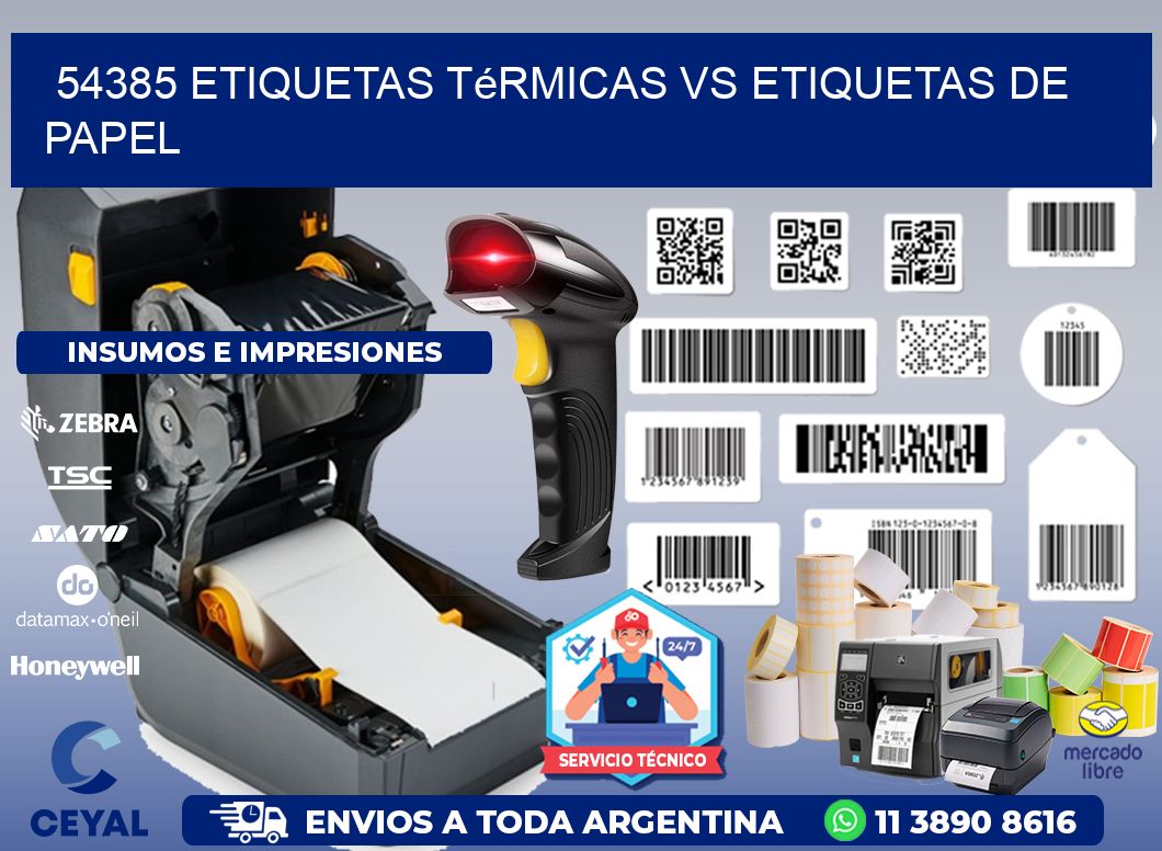 54385 etiquetas térmicas vs etiquetas de papel