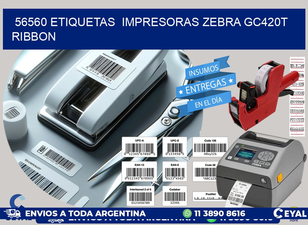 56560 etiquetas  impresoras zebra gc420t ribbon