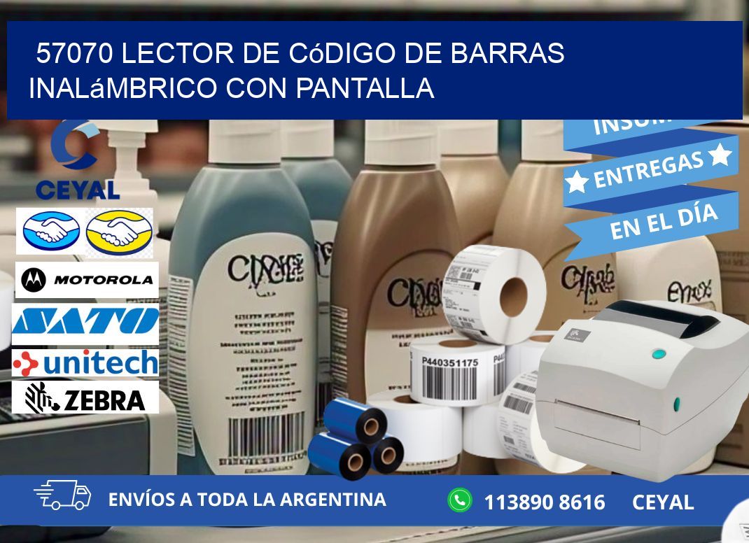 57070 Lector de código de barras inalámbrico con Pantalla
