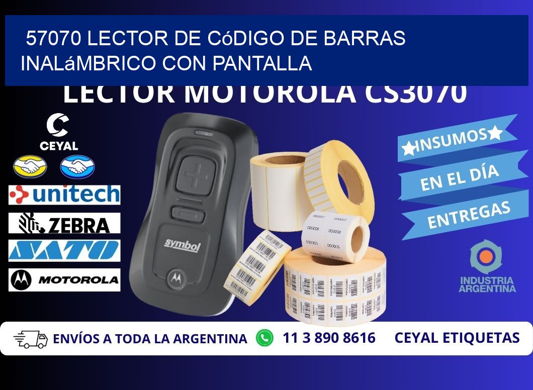 57070 Lector de código de barras inalámbrico con Pantalla