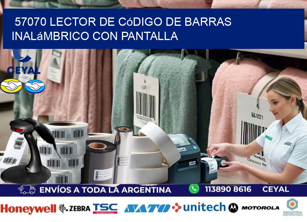 57070 Lector de código de barras inalámbrico con Pantalla