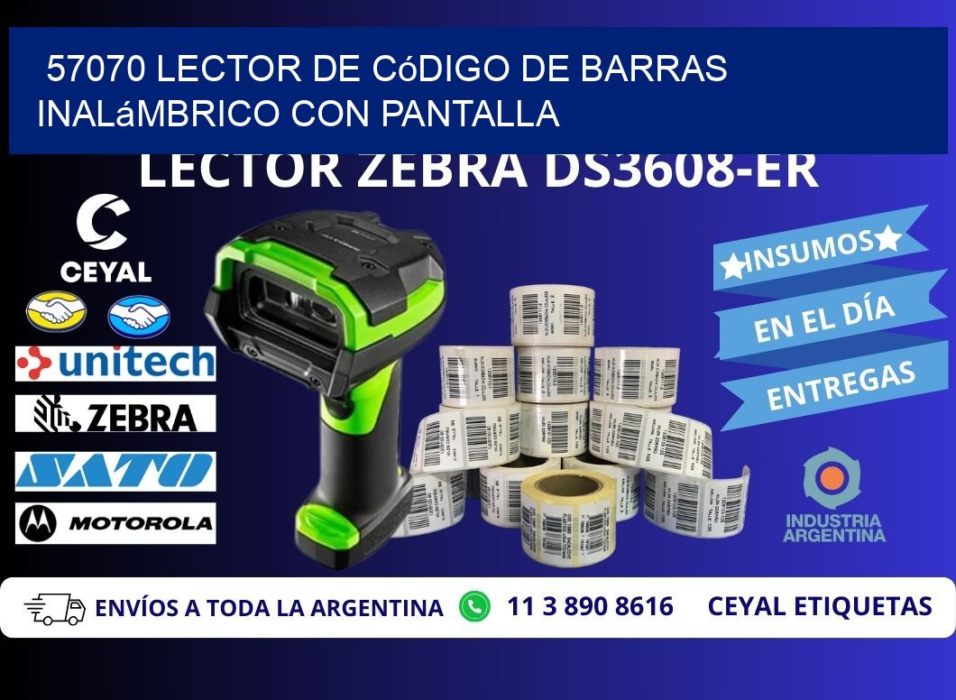 57070 Lector de código de barras inalámbrico con Pantalla