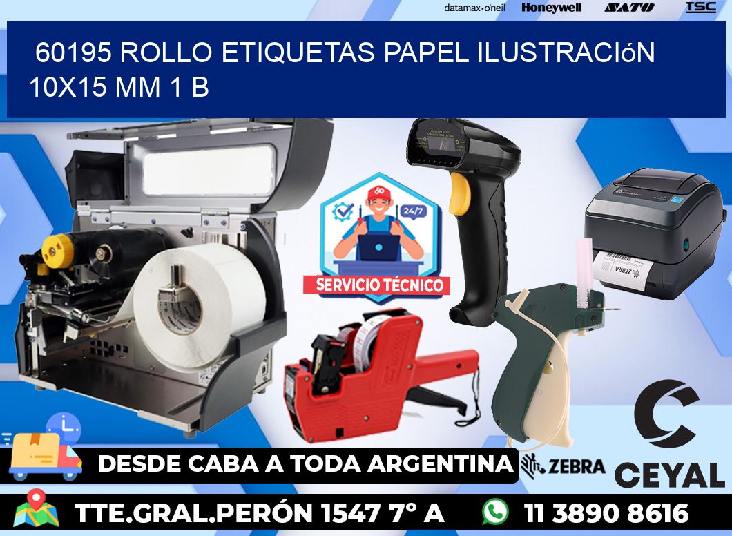 60195 Rollo Etiquetas Papel Ilustración 10x15 Mm 1 B