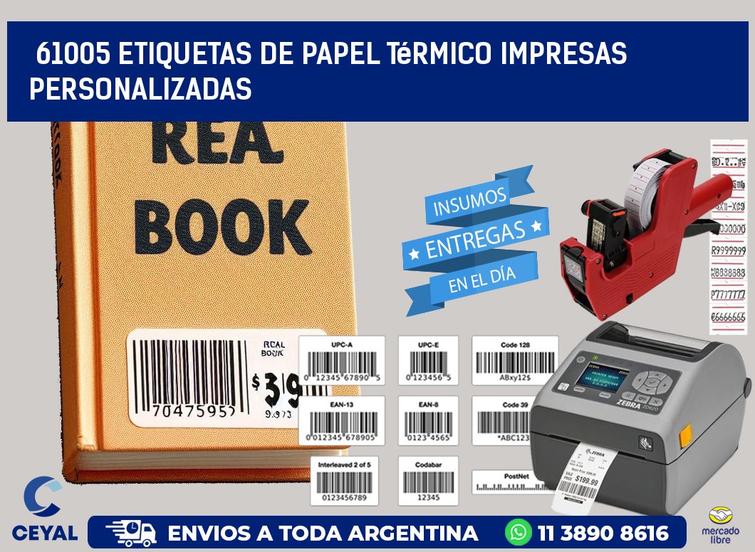 61005 Etiquetas de papel térmico impresas personalizadas