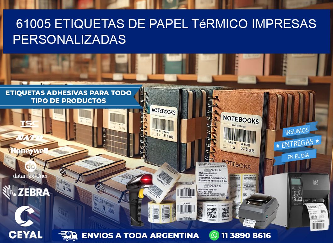 61005 Etiquetas de papel térmico impresas personalizadas