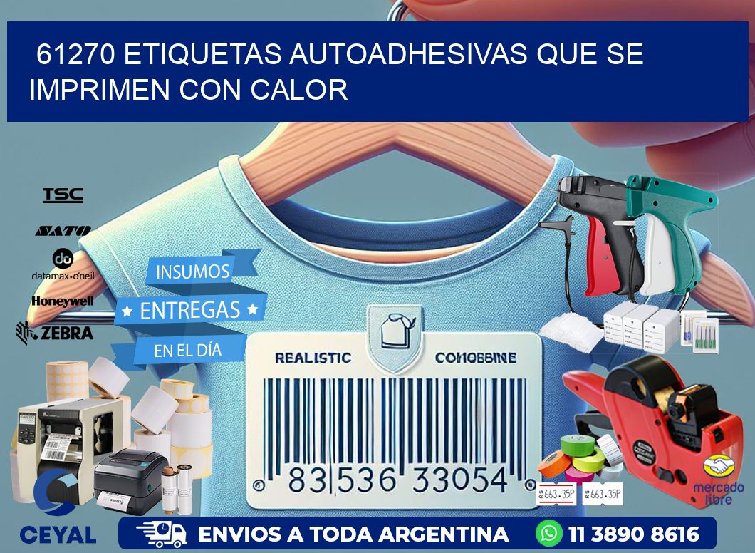 61270 etiquetas autoadhesivas que se imprimen con calor