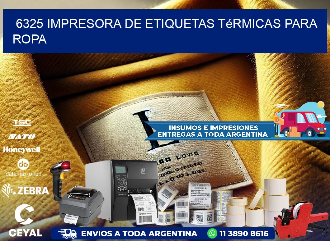 6325 impresora de etiquetas térmicas para ropa