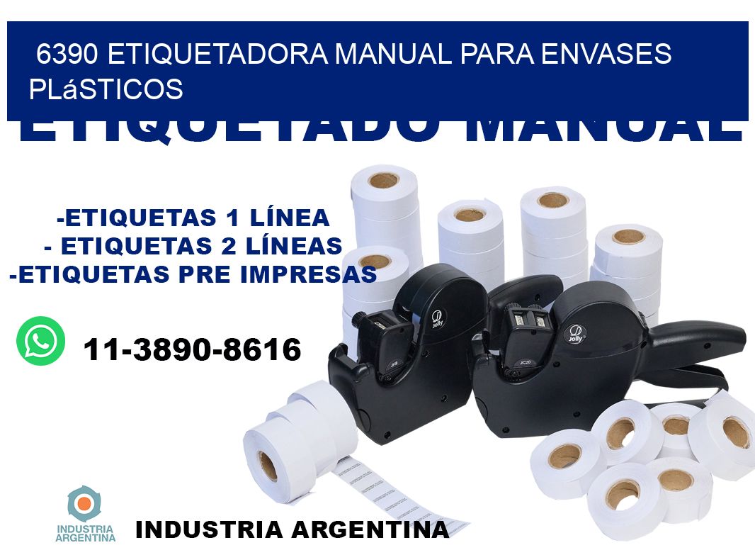6390 etiquetadora manual para envases plásticos