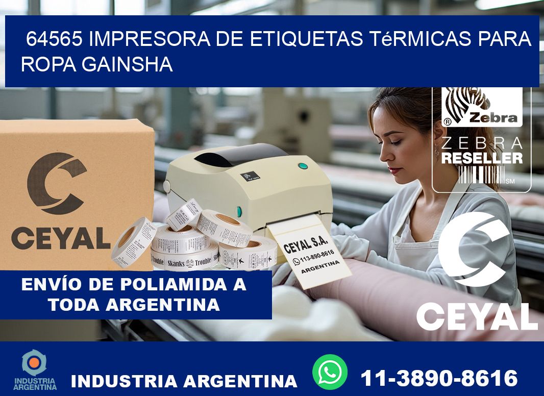 64565 impresora de etiquetas térmicas para ropa GAINSHA